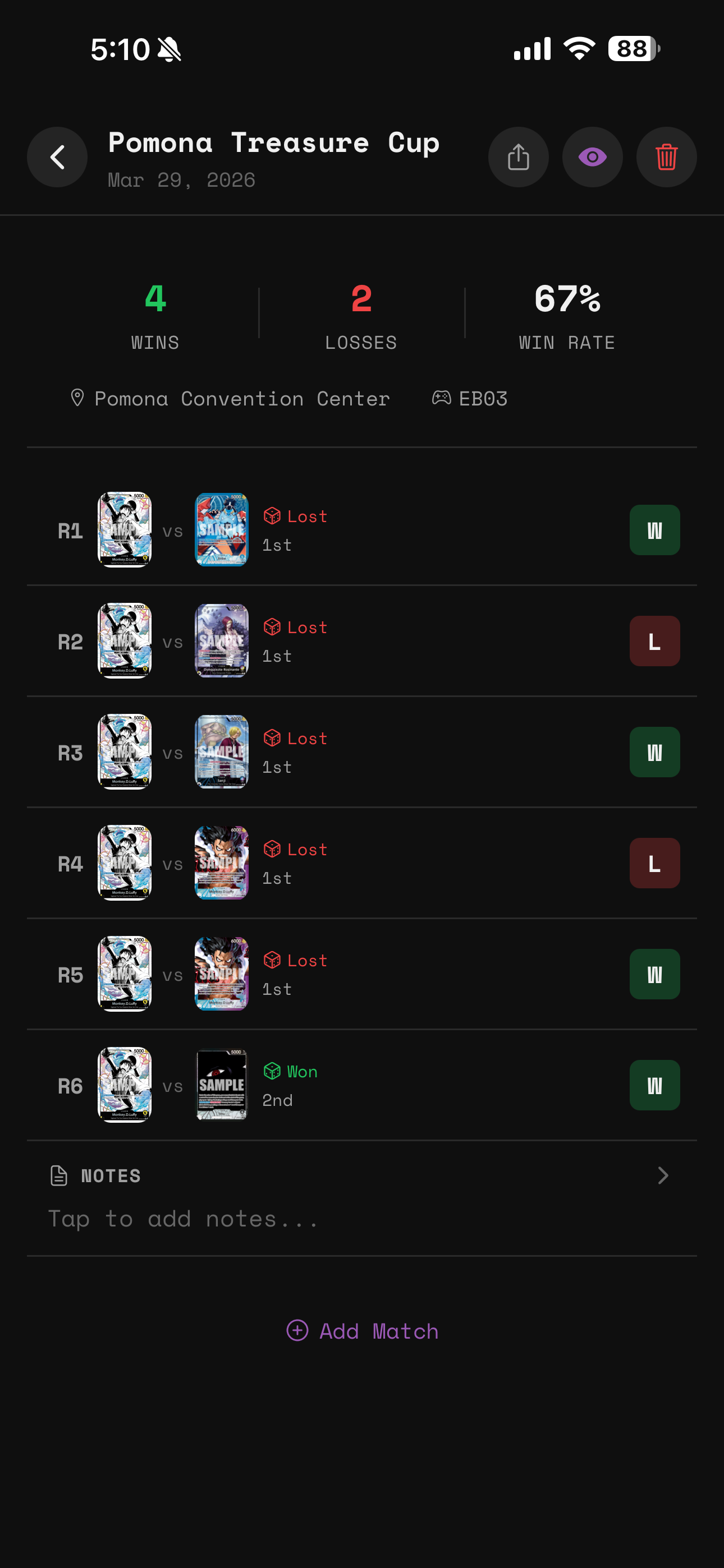 Tournament tracker